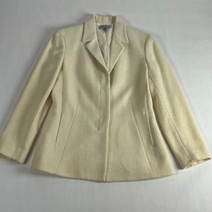 Anne Klein Suits Button Front Blazer Women size 6 Ivory Button Blazer